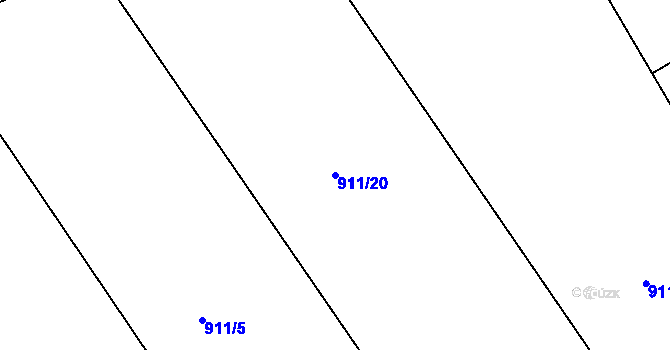 Parcela st. 911/20 v KÚ Nezdice na Šumavě, Katastrální mapa