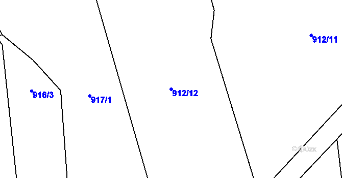 Parcela st. 912/12 v KÚ Nezdice na Šumavě, Katastrální mapa