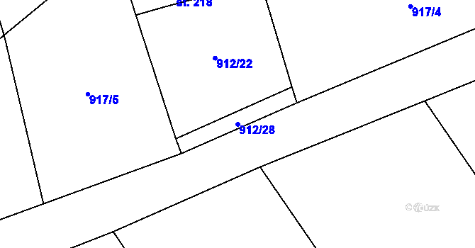 Parcela st. 912/28 v KÚ Nezdice na Šumavě, Katastrální mapa