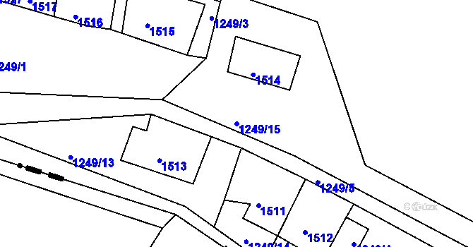 Parcela st. 1249/15 v KÚ Nezdice na Šumavě, Katastrální mapa