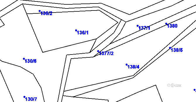 Parcela st. 1377/2 v KÚ Nezdice na Šumavě, Katastrální mapa