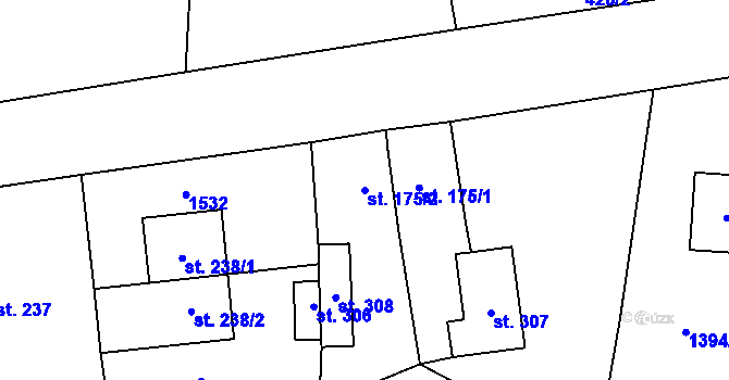 Parcela st. 175/2 v KÚ Nezdice na Šumavě, Katastrální mapa