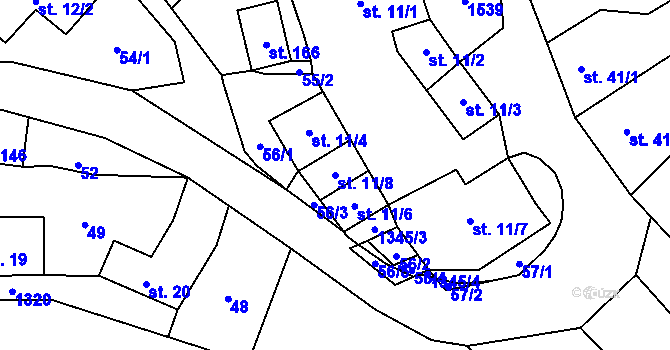 Parcela st. 11/8 v KÚ Nezdice na Šumavě, Katastrální mapa