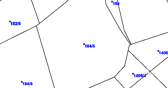 Parcela st. 184/5 v KÚ Nezdice na Šumavě, Katastrální mapa
