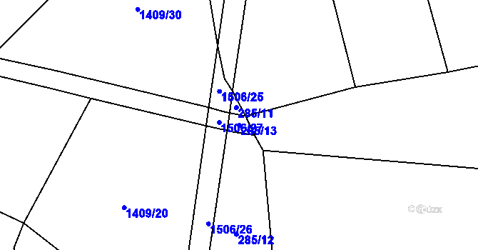 Parcela st. 285/13 v KÚ Nezdice na Šumavě, Katastrální mapa