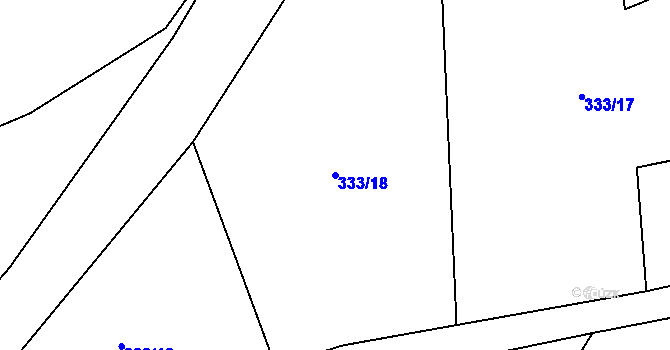 Parcela st. 333/18 v KÚ Nezdice na Šumavě, Katastrální mapa