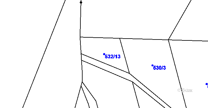 Parcela st. 532/13 v KÚ Nezdice na Šumavě, Katastrální mapa