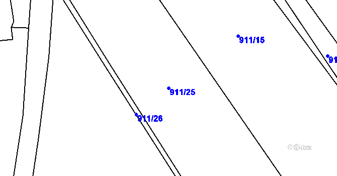 Parcela st. 911/25 v KÚ Nezdice na Šumavě, Katastrální mapa