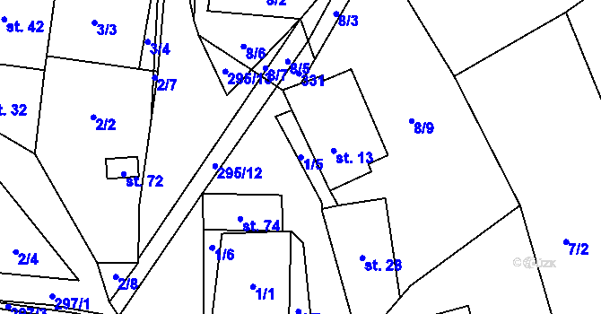 Parcela st. 1/5 v KÚ Pohorsko, Katastrální mapa
