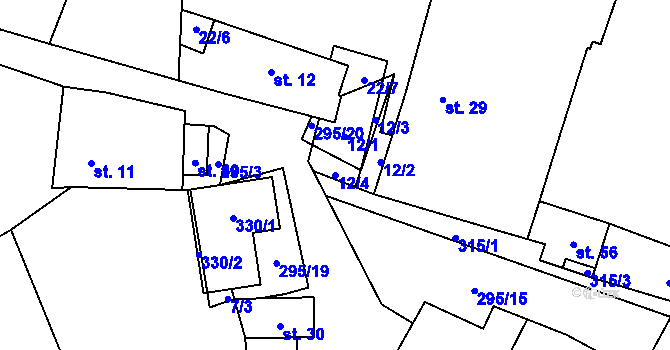 Parcela st. 12/4 v KÚ Pohorsko, Katastrální mapa