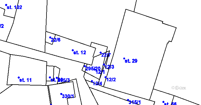 Parcela st. 22/7 v KÚ Pohorsko, Katastrální mapa