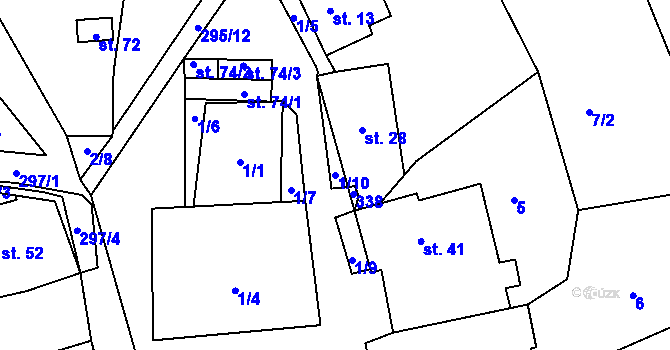 Parcela st. 1/10 v KÚ Pohorsko, Katastrální mapa