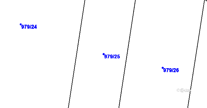 Parcela st. 979/25 v KÚ Milínov u Nezvěstic, Katastrální mapa