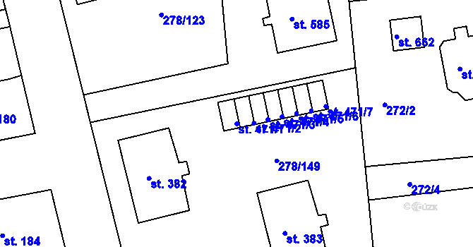 Parcela st. 471/1 v KÚ Nezvěstice, Katastrální mapa
