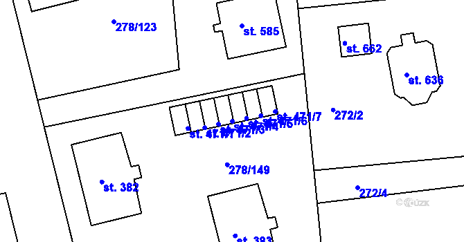 Parcela st. 471/4 v KÚ Nezvěstice, Katastrální mapa
