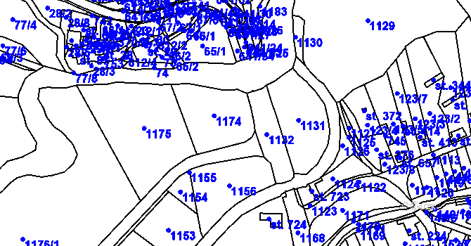 Parcela st. 80/1 v KÚ Nezvěstice, Katastrální mapa