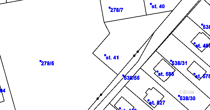 Parcela st. 41 v KÚ Olešná u Nezvěstic, Katastrální mapa