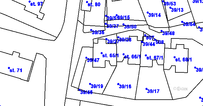 Parcela st. 65/1 v KÚ Olešná u Nezvěstic, Katastrální mapa