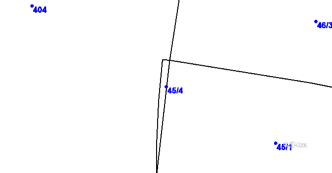 Parcela st. 45/4 v KÚ Olešná u Nezvěstic, Katastrální mapa