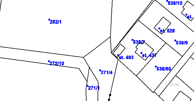 Parcela st. 272/15 v KÚ Olešná u Nezvěstic, Katastrální mapa