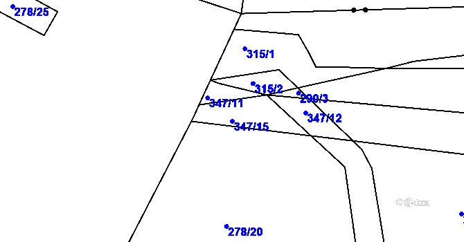 Parcela st. 347/15 v KÚ Olešná u Nezvěstic, Katastrální mapa