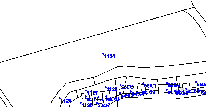 Parcela st. 1134 v KÚ Němětice, Katastrální mapa