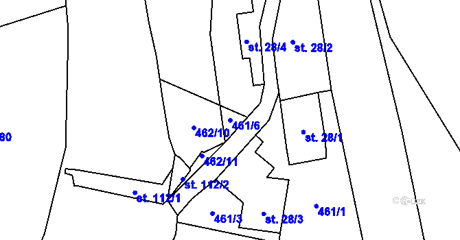 Parcela st. 461/6 v KÚ Němětice, Katastrální mapa