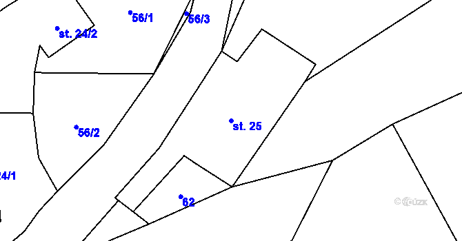 Parcela st. 25 v KÚ Nihošovice, Katastrální mapa