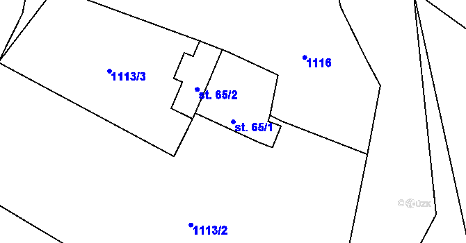 Parcela st. 65/1 v KÚ Nihošovice, Katastrální mapa
