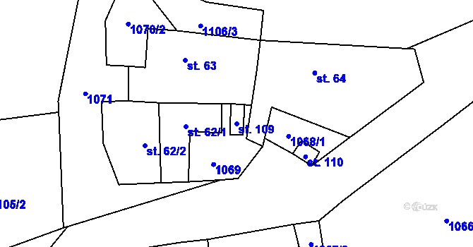 Parcela st. 109 v KÚ Nihošovice, Katastrální mapa