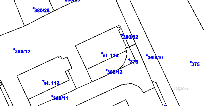 Parcela st. 114 v KÚ Nihošovice, Katastrální mapa