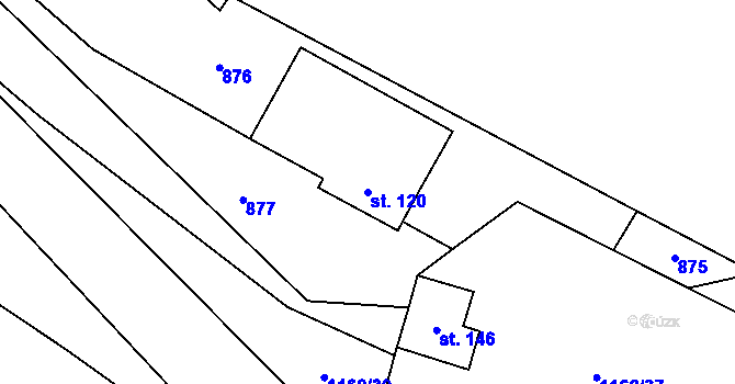 Parcela st. 120 v KÚ Nihošovice, Katastrální mapa
