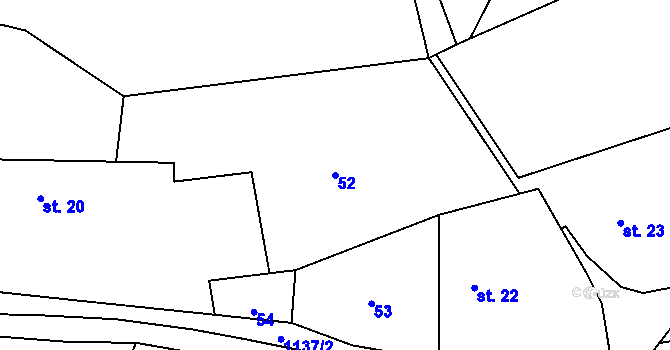Parcela st. 52 v KÚ Nihošovice, Katastrální mapa