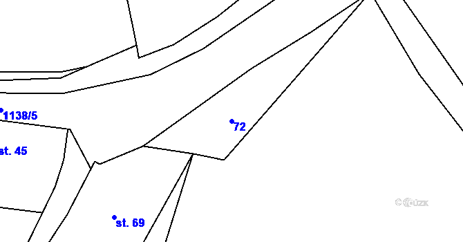 Parcela st. 72 v KÚ Nihošovice, Katastrální mapa