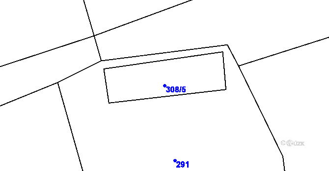 Parcela st. 308/5 v KÚ Nihošovice, Katastrální mapa