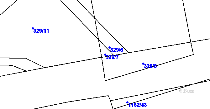 Parcela st. 329/7 v KÚ Nihošovice, Katastrální mapa