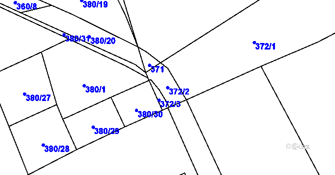 Parcela st. 372/2 v KÚ Nihošovice, Katastrální mapa