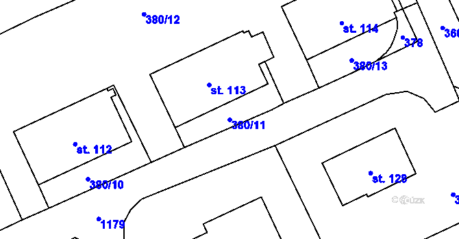 Parcela st. 380/11 v KÚ Nihošovice, Katastrální mapa
