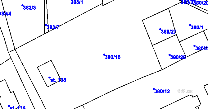 Parcela st. 380/16 v KÚ Nihošovice, Katastrální mapa