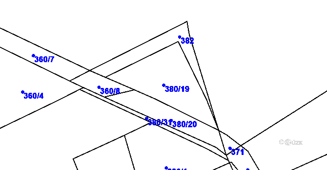 Parcela st. 380/19 v KÚ Nihošovice, Katastrální mapa
