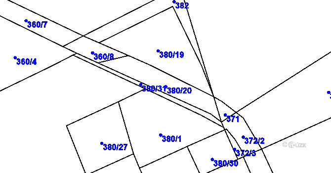Parcela st. 380/20 v KÚ Nihošovice, Katastrální mapa