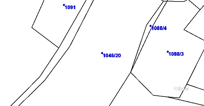 Parcela st. 1046/20 v KÚ Nihošovice, Katastrální mapa