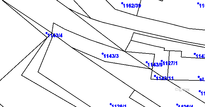 Parcela st. 1143/3 v KÚ Nihošovice, Katastrální mapa