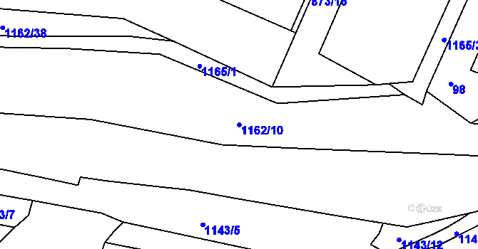 Parcela st. 1162/10 v KÚ Nihošovice, Katastrální mapa