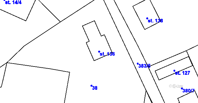 Parcela st. 136 v KÚ Nihošovice, Katastrální mapa