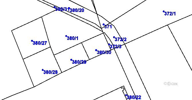 Parcela st. 380/30 v KÚ Nihošovice, Katastrální mapa