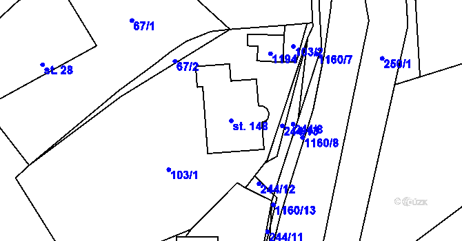 Parcela st. 148 v KÚ Nihošovice, Katastrální mapa