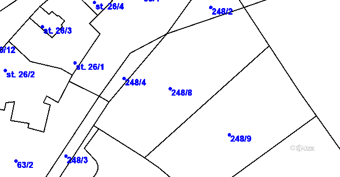 Parcela st. 248/8 v KÚ Nihošovice, Katastrální mapa