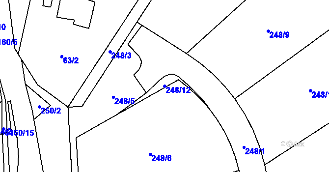Parcela st. 248/12 v KÚ Nihošovice, Katastrální mapa
