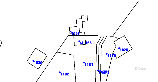 Parcela st. 166 v KÚ Níhov, Katastrální mapa